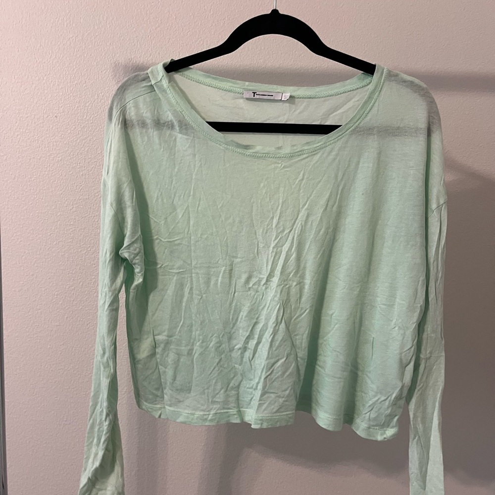Alexander Wang Mint Green Long Sleeve Top